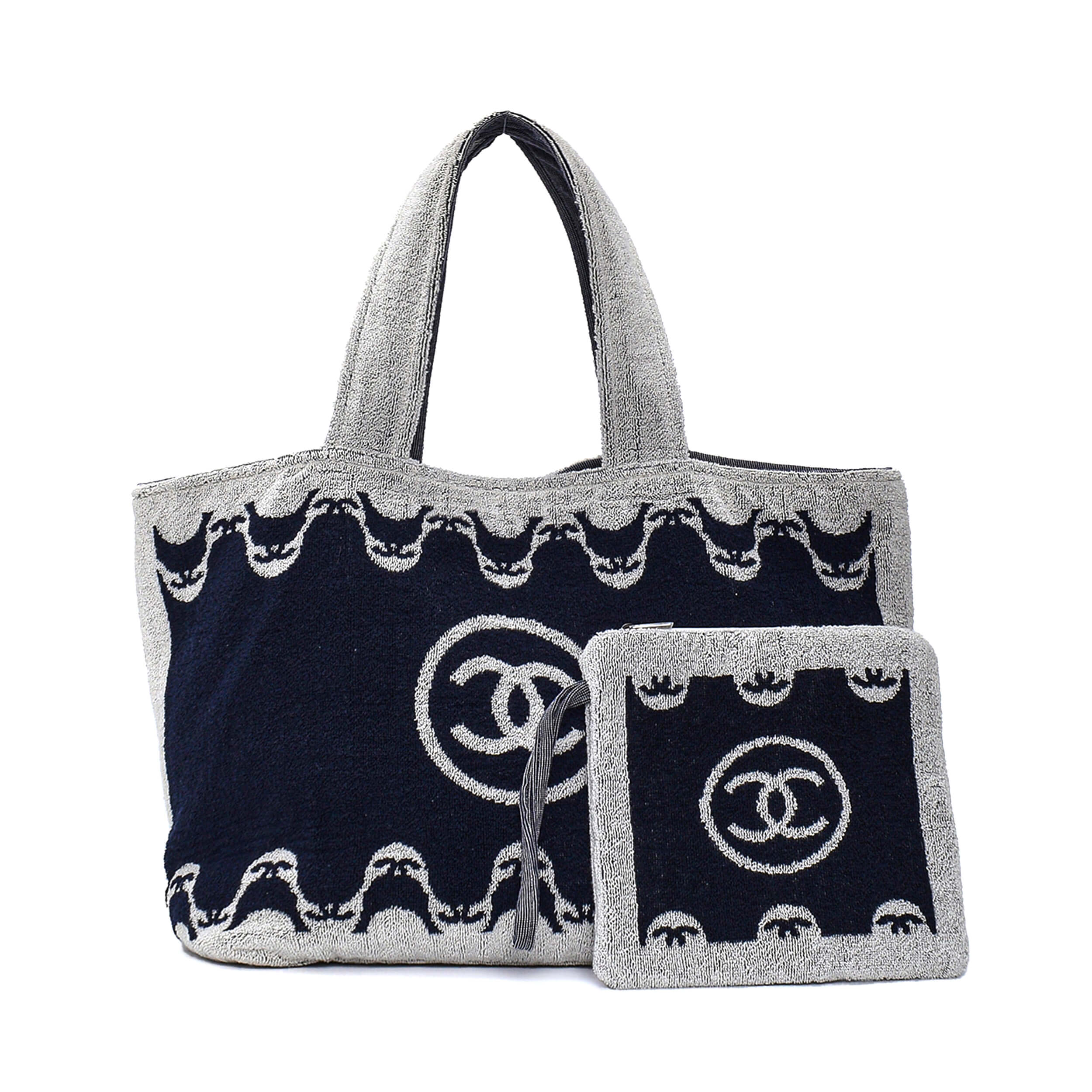 Chanel - Navy Blue Deauville Tote Bag